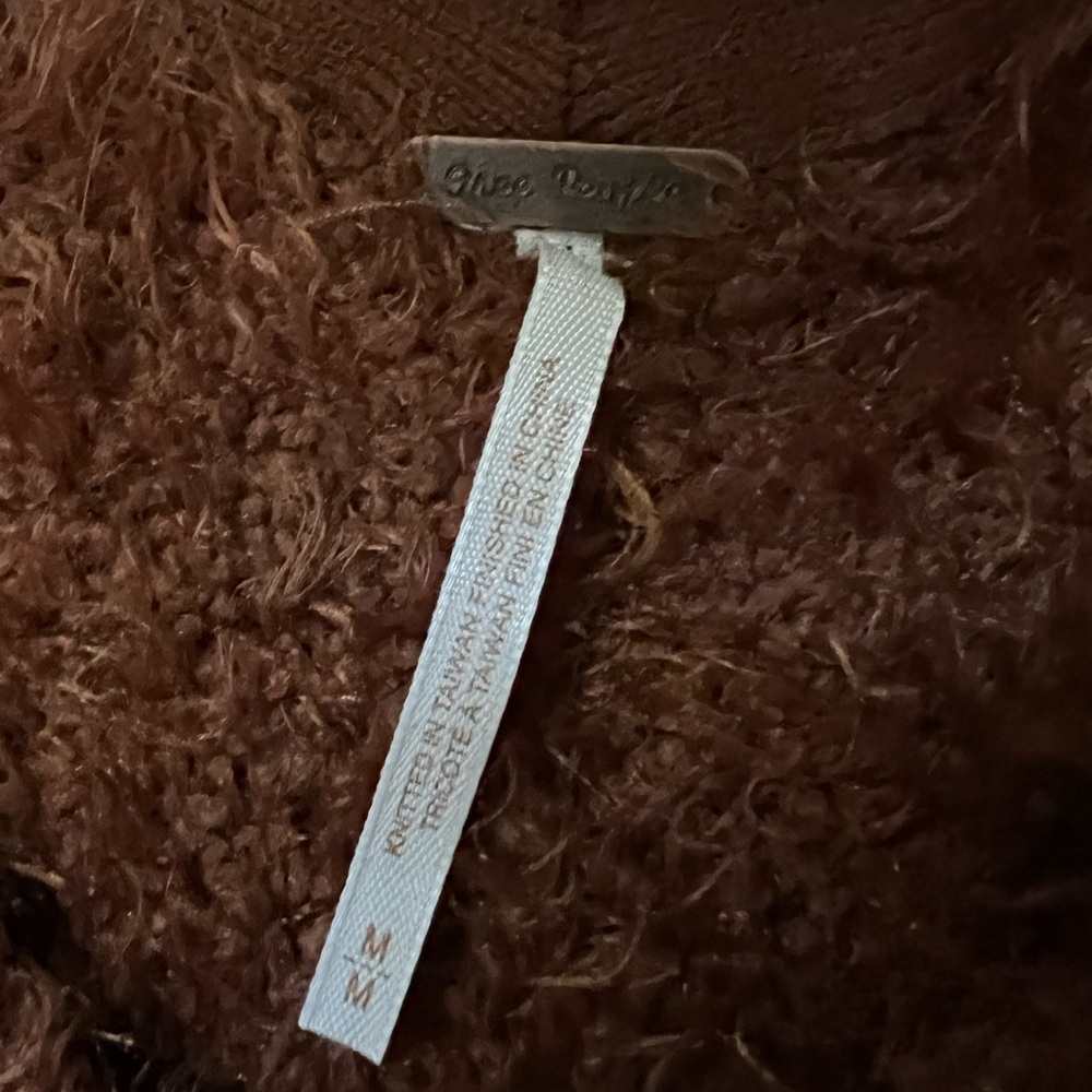 EUC — Free People Plush Knit Sweater, Chocolate Brown - Picture 7 of 9